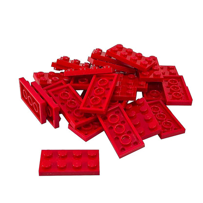 LEGO® plate 2x4 flat building piece 3020 used for layering and structural support, red
