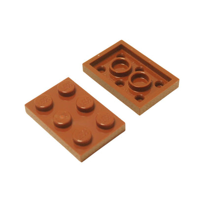 LEGO® Placa 2x3 de plástico duradero color naranja oscuro, ideal para construcciones estructurales, bases y conexiones MOC versátiles.
