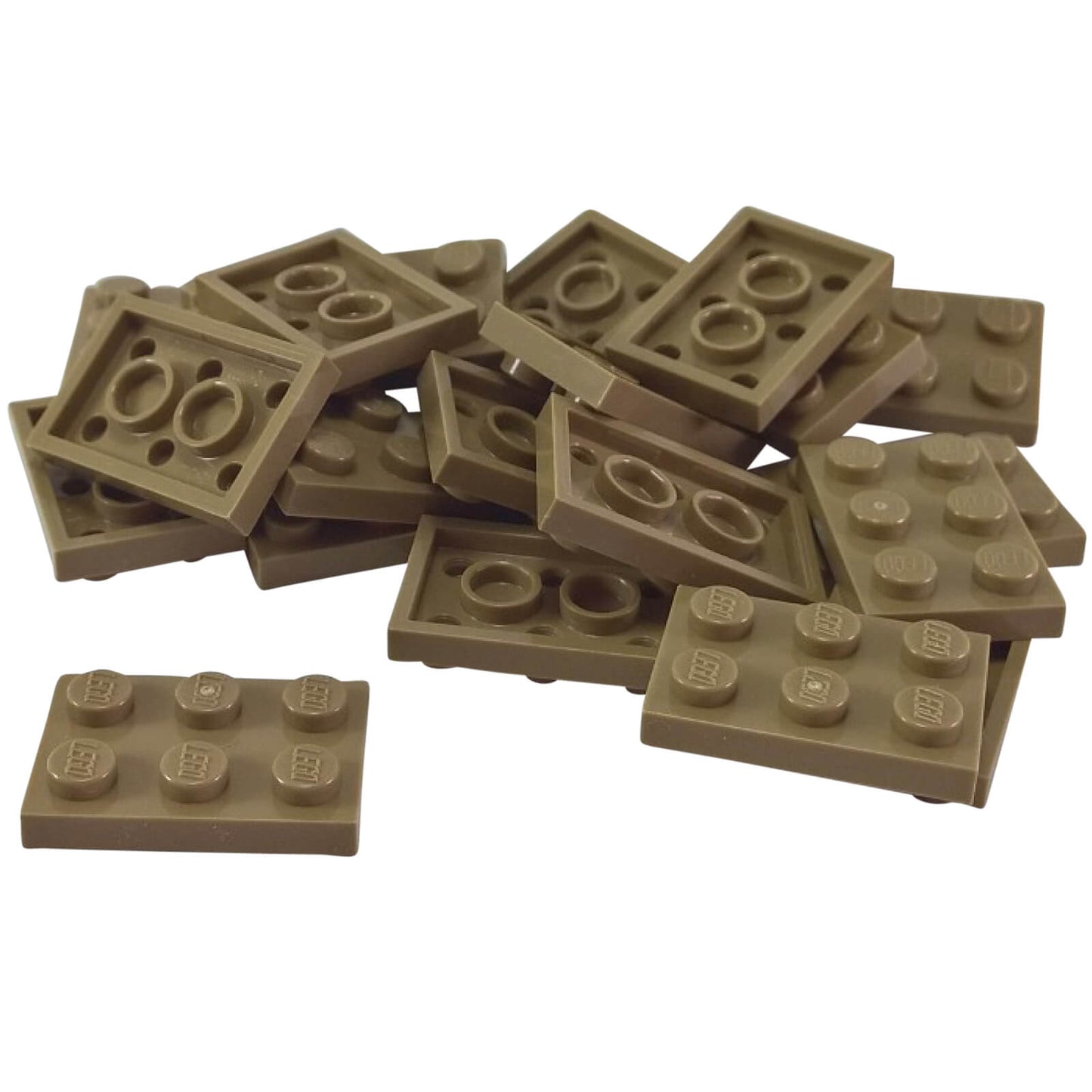 LEGO® Placa 2x3 de plástico duradero color marrón claro, ideal para construcciones estructurales, bases y conexiones MOC versátiles.
