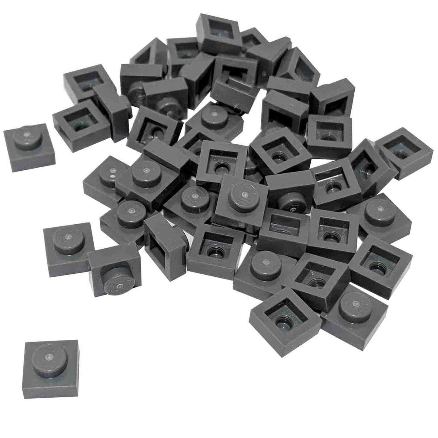 LEGO® Placa 1x1 en Gris Azulado Oscuro, un elemento básico versátil ideal para detalles, espaciado y conexiones precisas de MOC.
