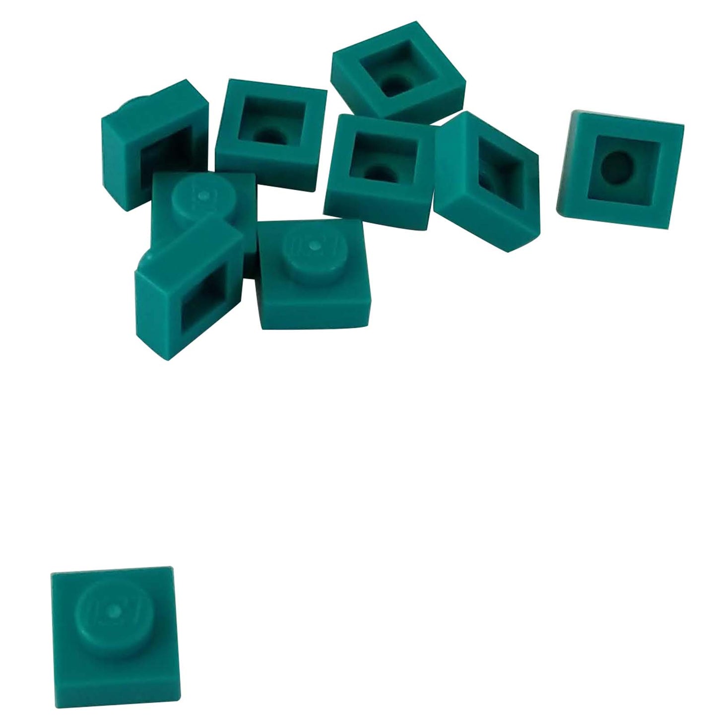 LEGO® Placa 1x1 en turquesa oscuro, un elemento básico versátil ideal para detalles, espaciado y conexiones precisas de MOC.