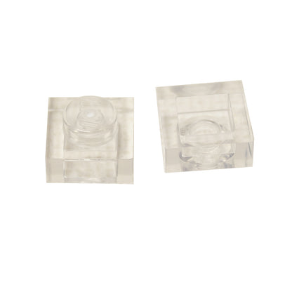 LEGO® Placa 1x1 en transparente, un elemento básico versátil ideal para detalles, separación y conexiones precisas de MOC.
