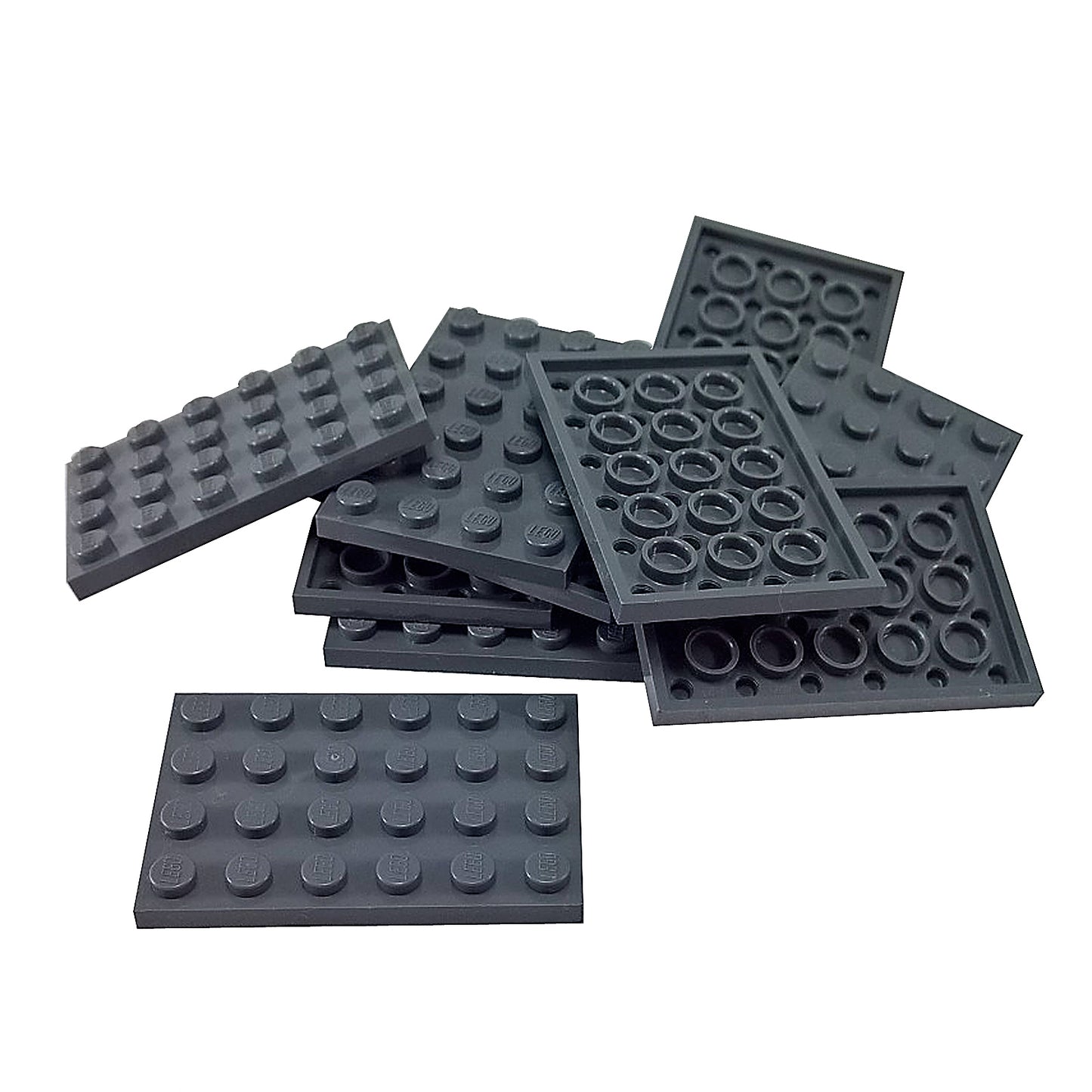 LEGO® Plate 4 x 6 (3032) in standard rectangular shape for building bases, platforms, and structural support in dark bluish gray.