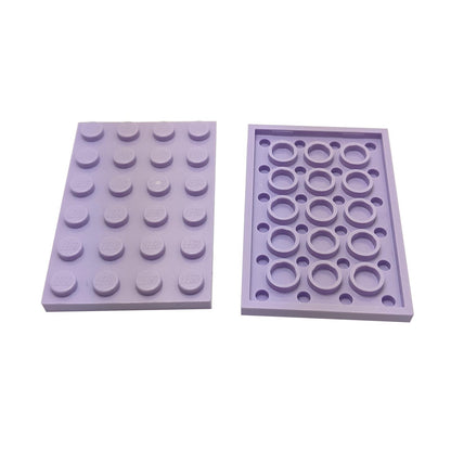 LEGO® Plate 4 x 6 (3032) in standard rectangular shape for building bases, platforms, and structural support in lavender.