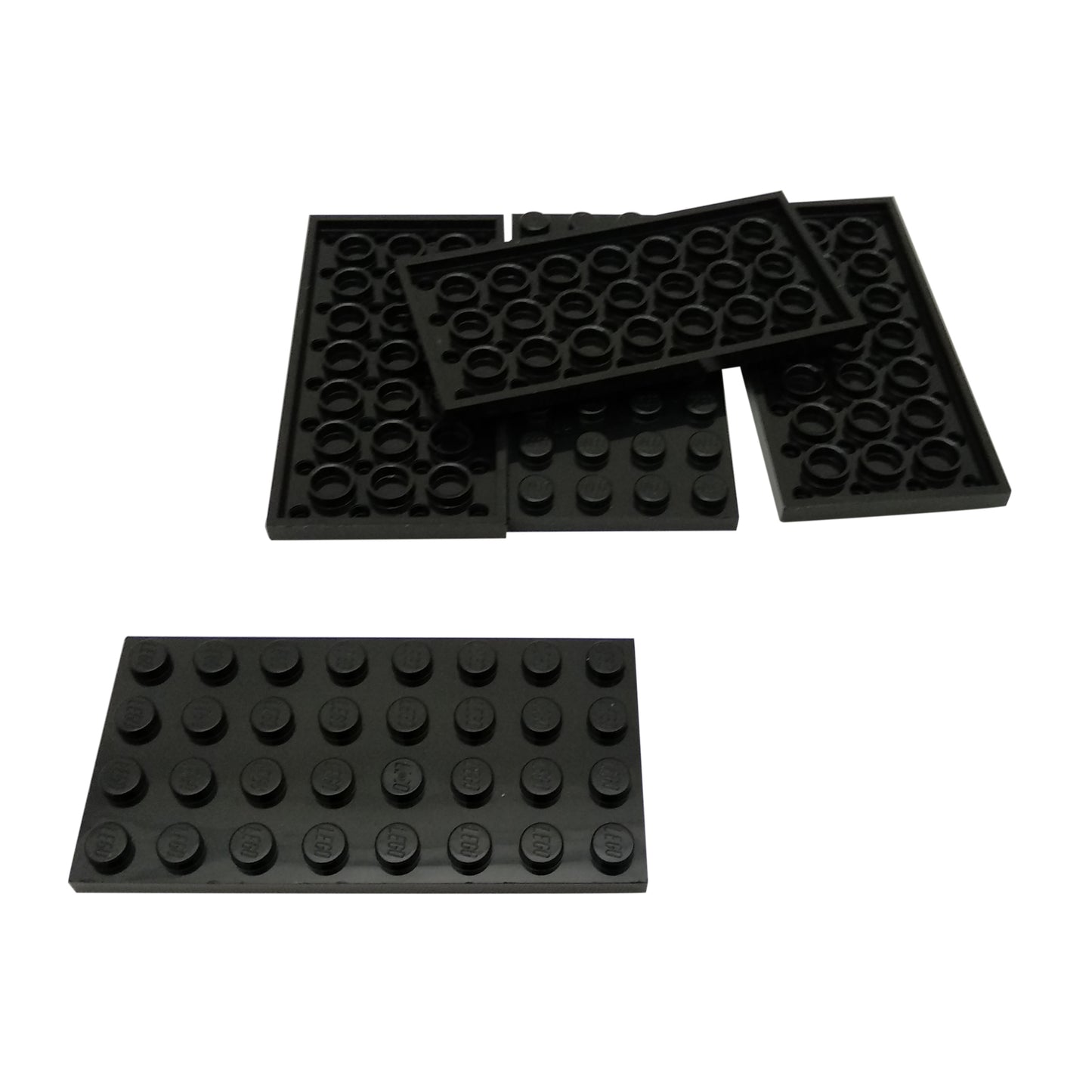 LEGO® Piastra 4 x 8 (3035) pezzo base rettangolare per creare piattaforme robuste e supporto strutturale in nero.