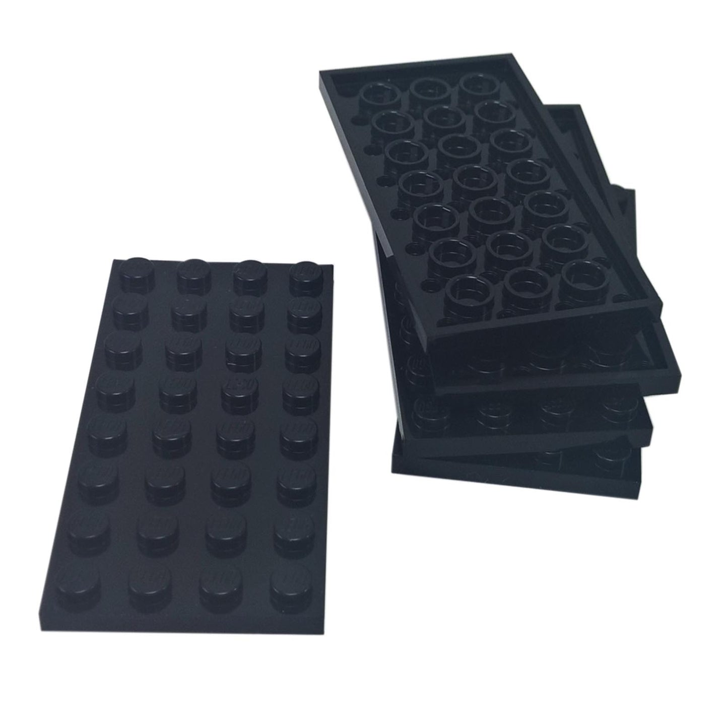 LEGO® Piastra 4 x 8 (3035) pezzo base rettangolare per creare piattaforme robuste e supporto strutturale in nero.
