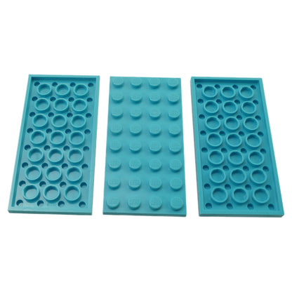 LEGO® Piastra 4 x 8 (3035) pezzo base rettangolare per creare piattaforme robuste e supporto strutturale in azzurro medio.