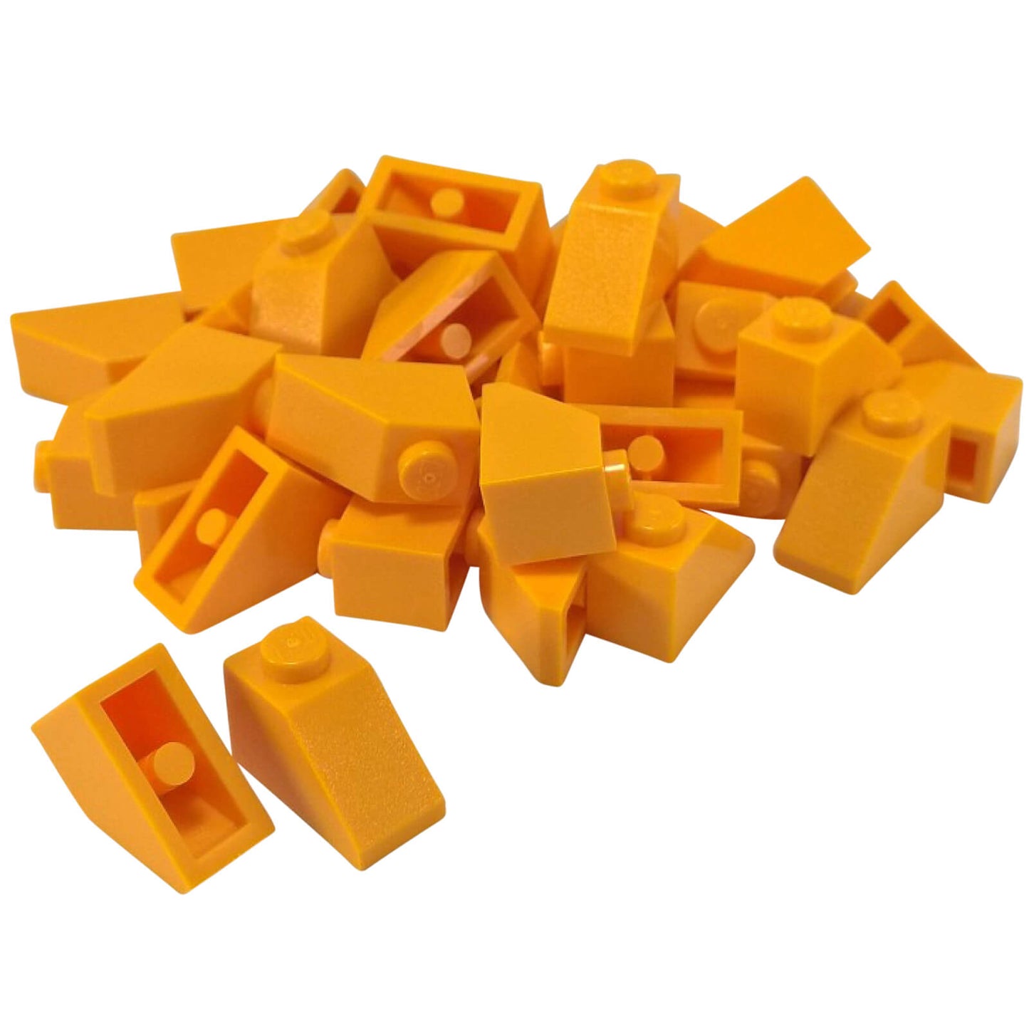 Bright light orange 2x1 slope 45 degree brick part 3040 angled building piece

