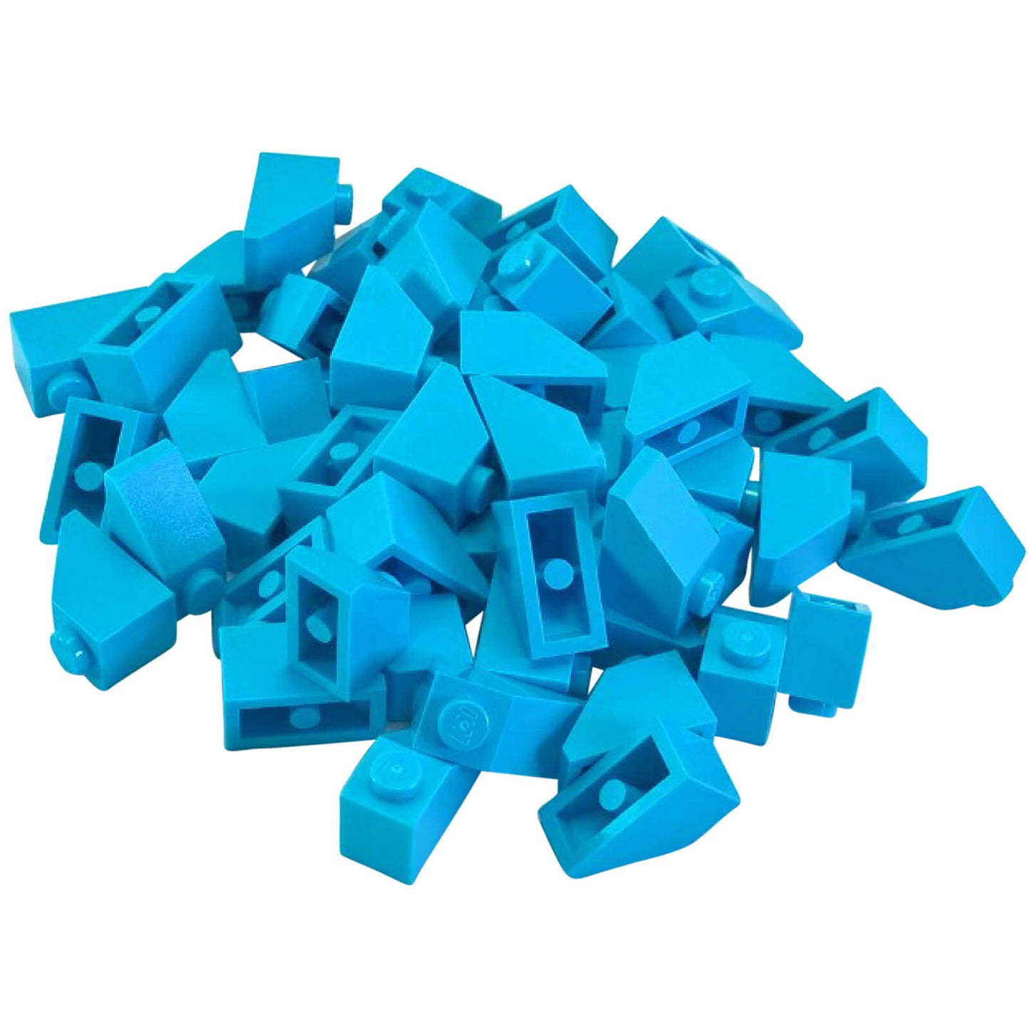 Dark azure 2x1 slope 45 degree brick part 3040 angled building piece
