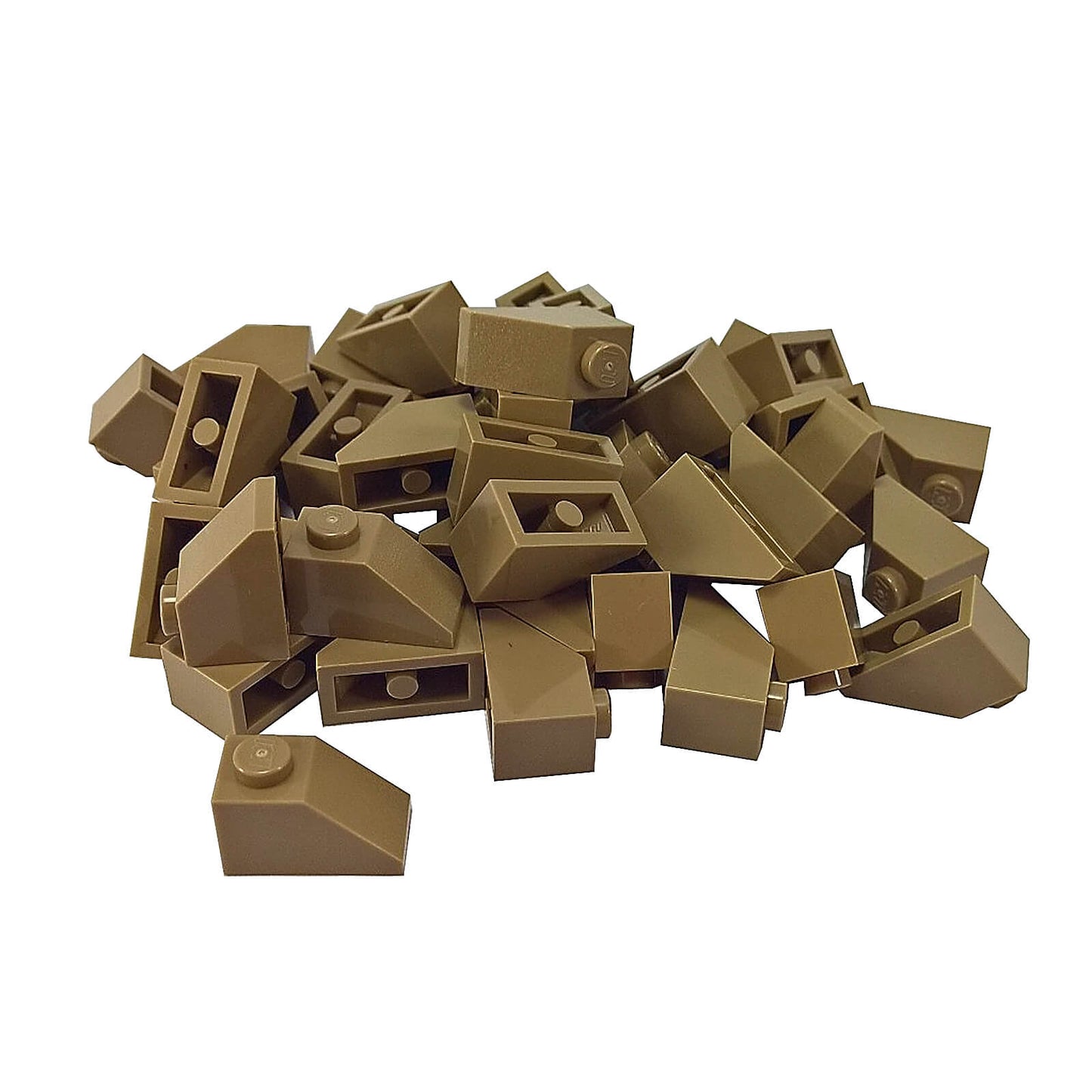 Dark tan 2x1 slope 45 degree brick part 3040 angled building piece
