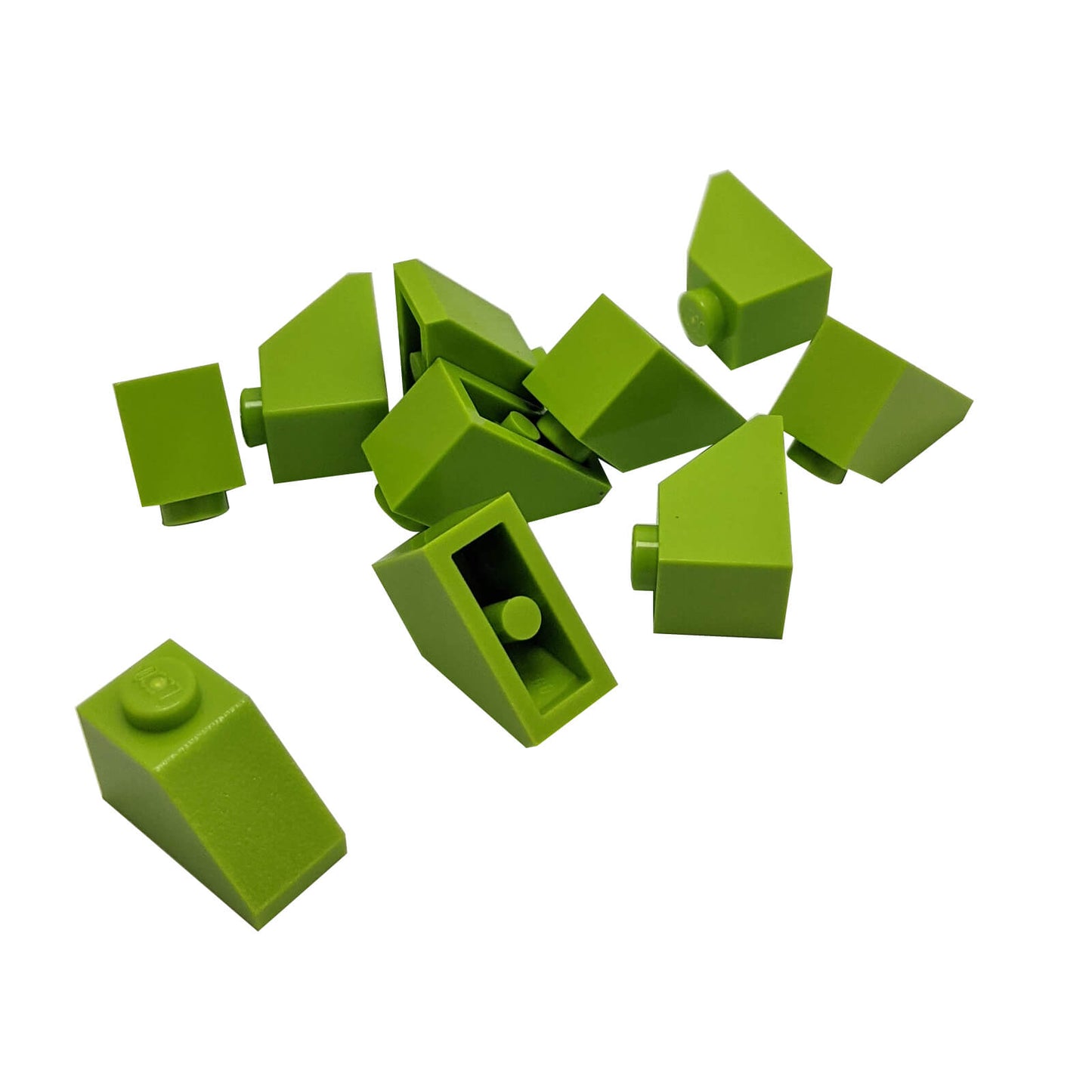 Lime 2x1 slope 45 degree brick part 3040 angled building piece
