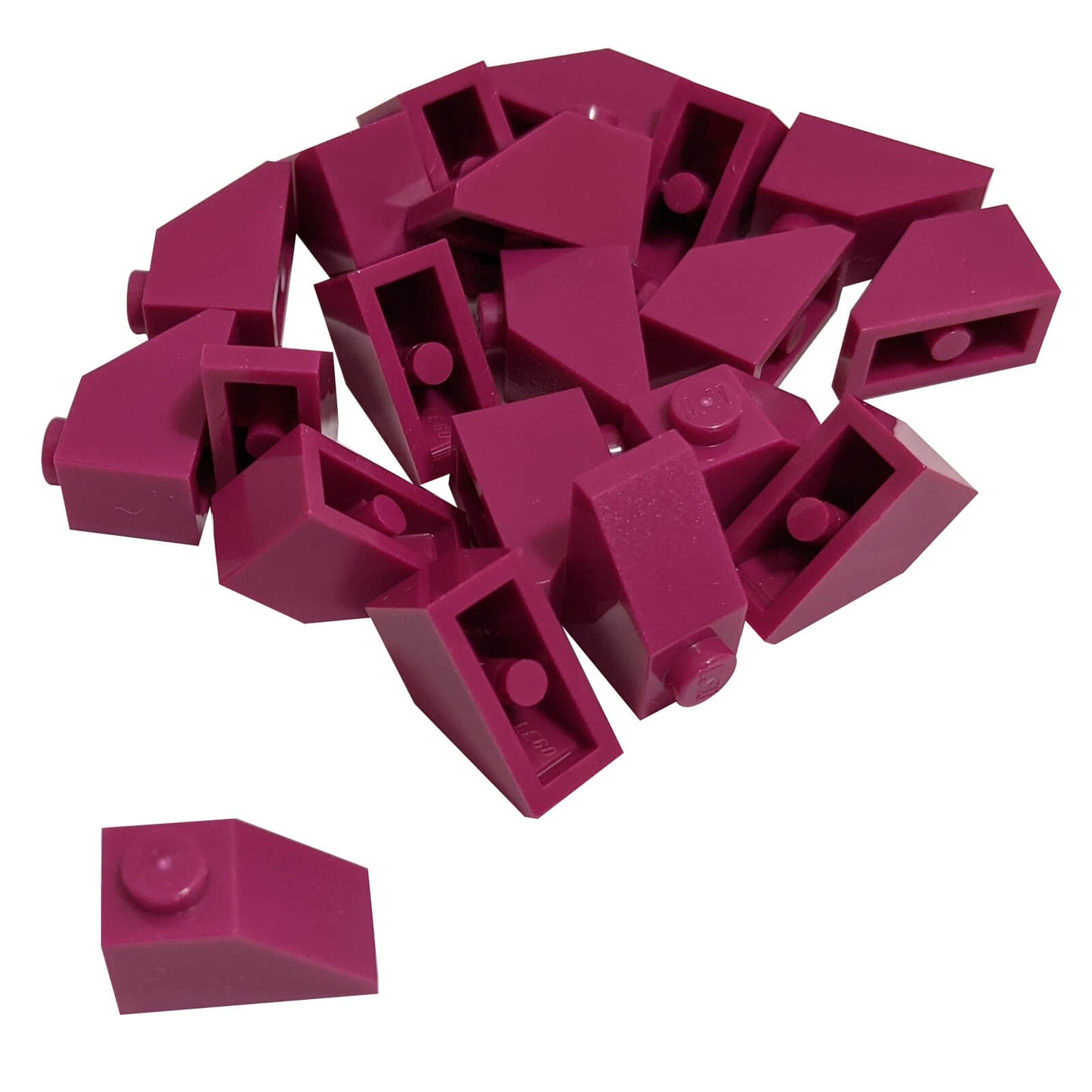 Magenta 2x1 slope 45 degree brick part 3040 angled building piece
