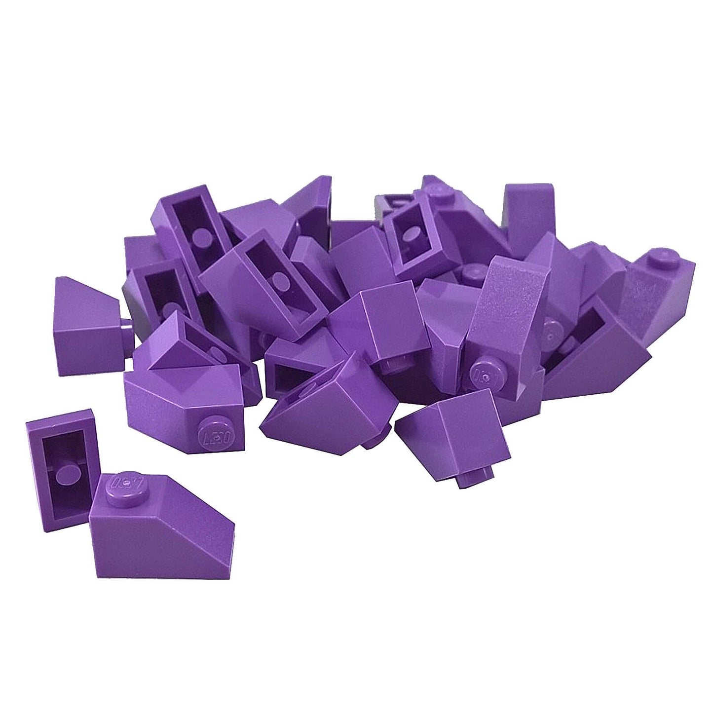 Medium lavender 2x1 slope 45 degree brick part 3040 angled building piece
