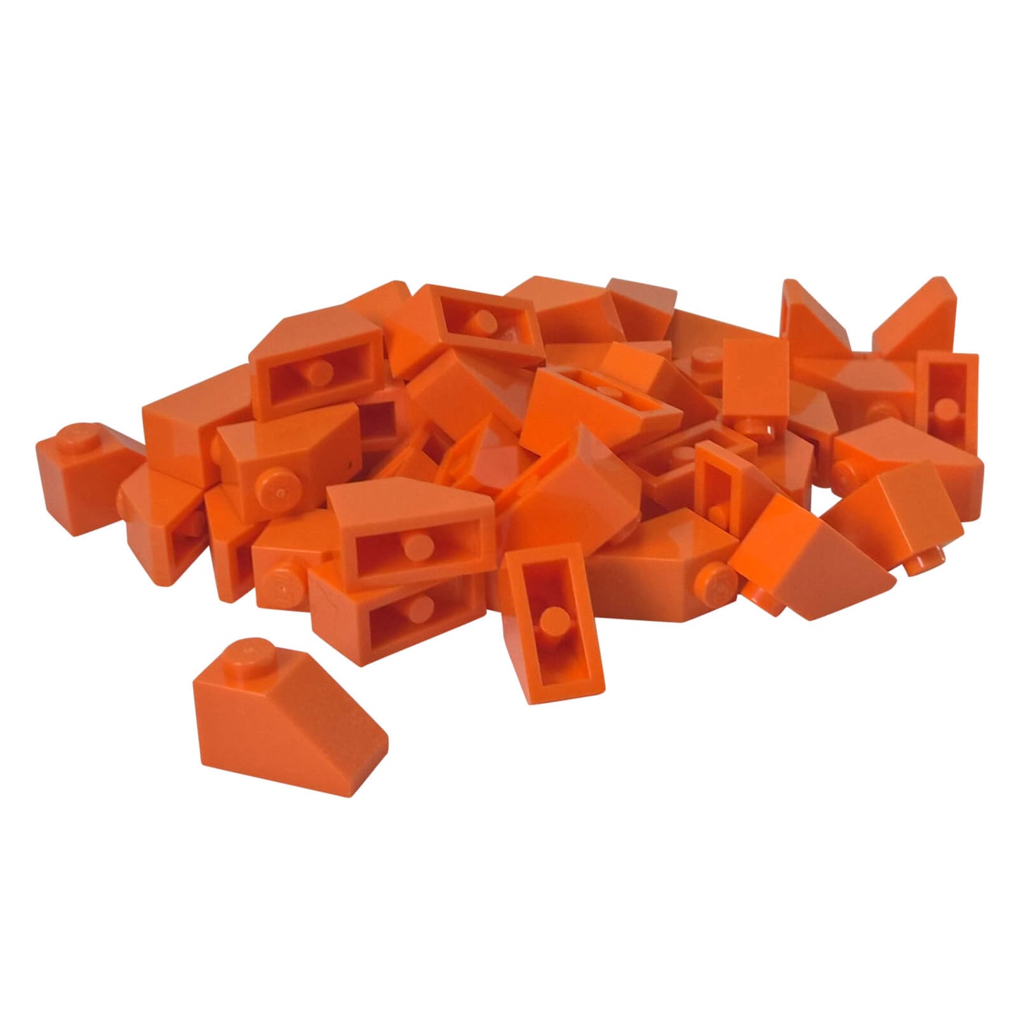Orange 2x1 slope 45 degree brick part 3040 angled building piece
