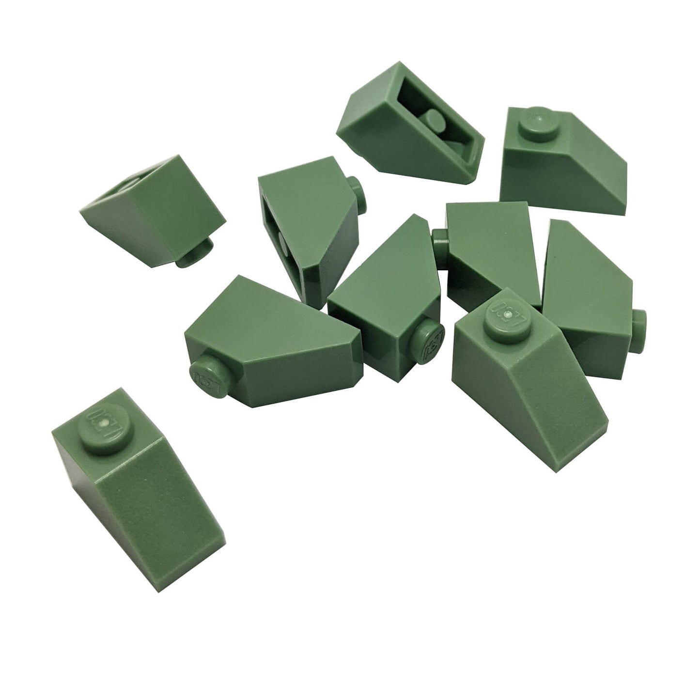 Sand green 2x1 slope 45 degree brick part 3040 angled building piece
