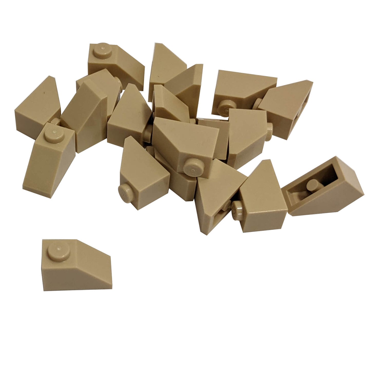 Tan 2x1 slope 45 degree brick part 3040 angled building piece for custom builds
