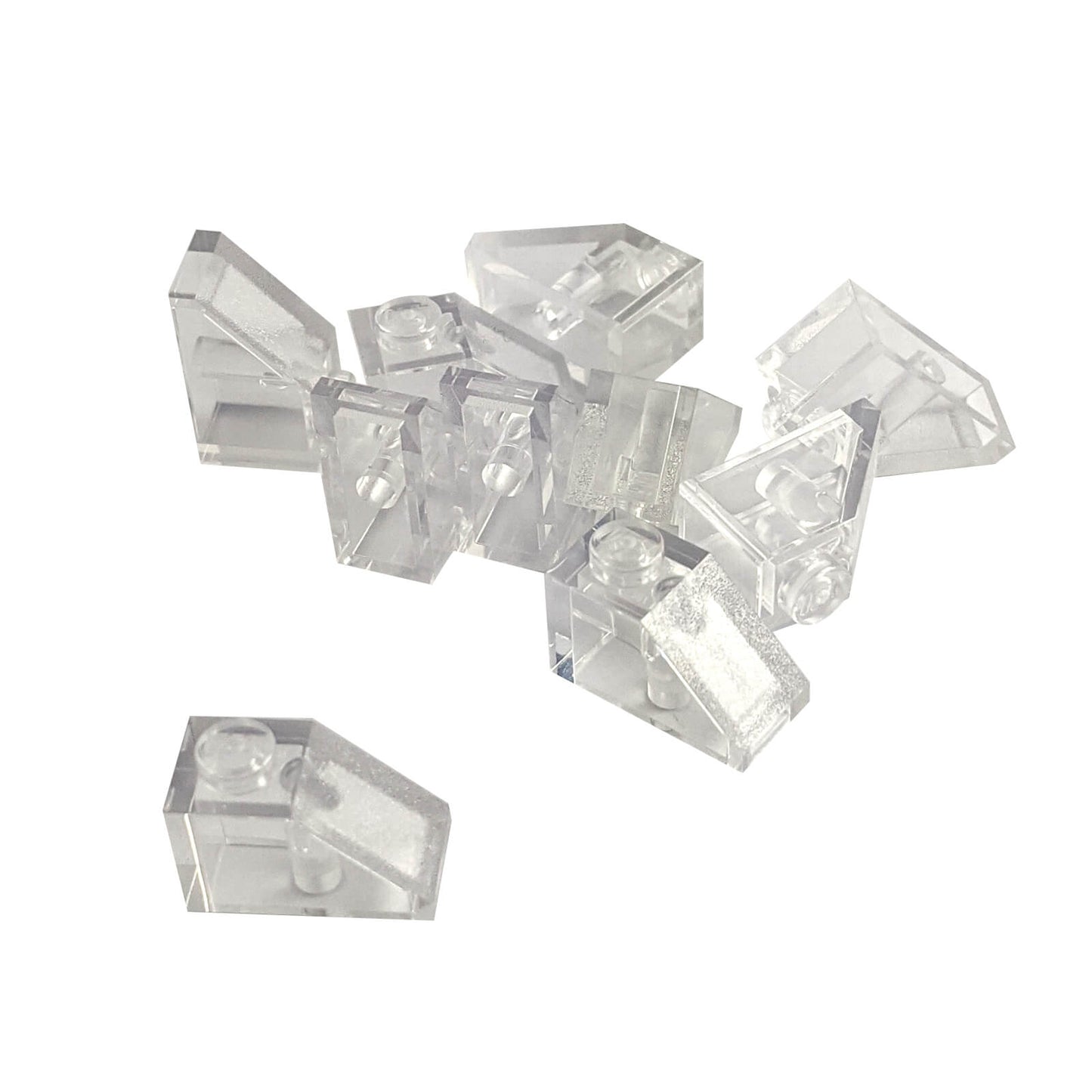 Transparent clear 2x1 slope 45 degree brick part 3040 angled building piece
