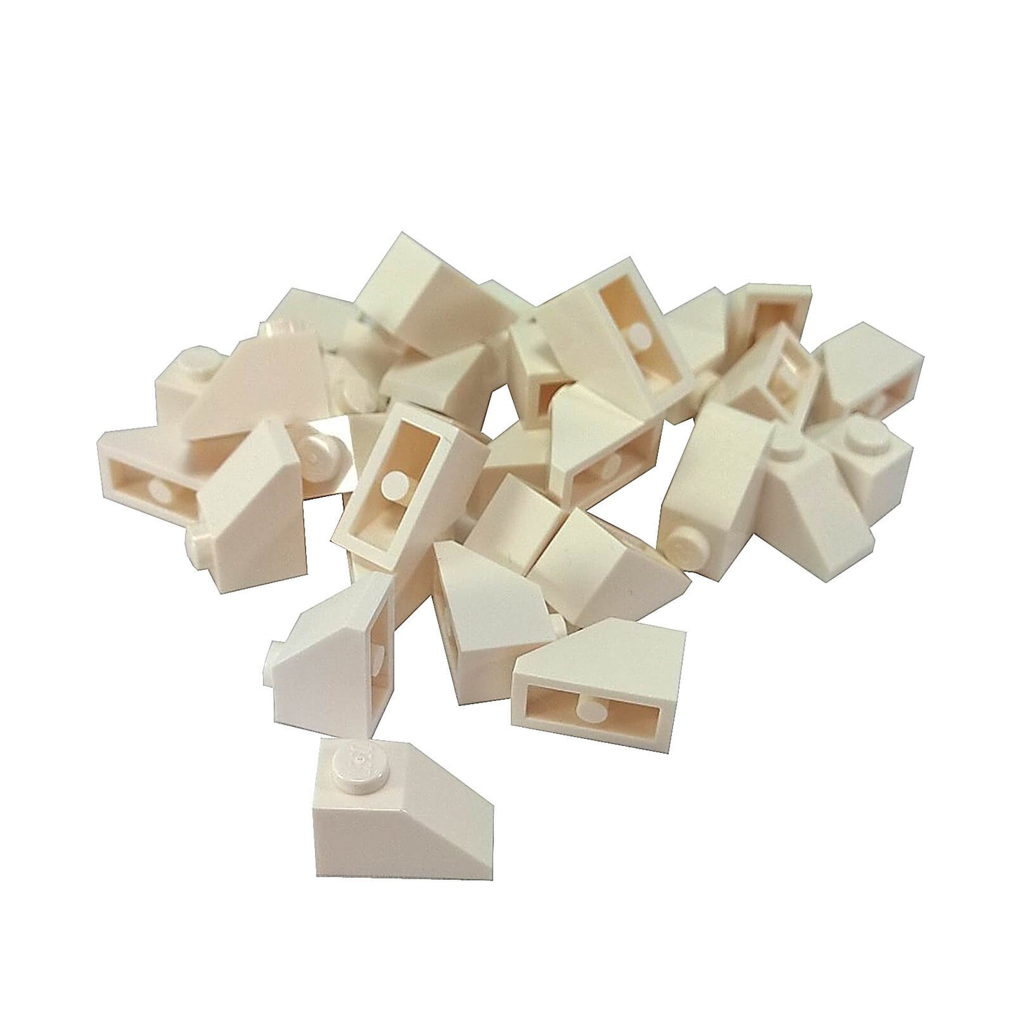 White 2x1 slope 45 degree brick part 3040 angled building piece
