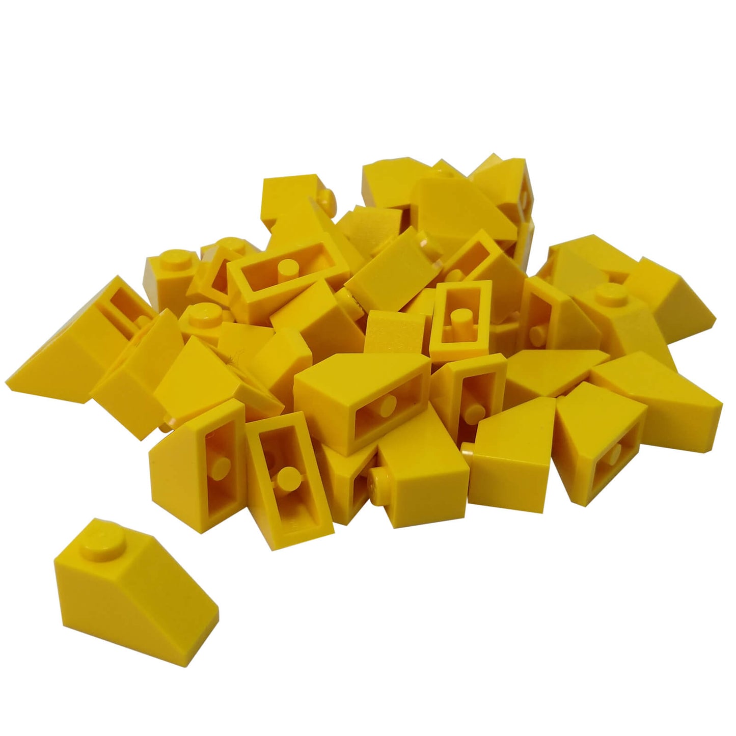 Yellow 2x1 slope 45 degree brick part 3040 angled building piece
