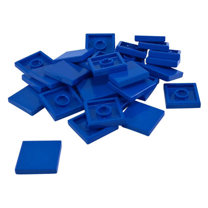 LEGO Tile 2 x 2 part 3068 with smooth square top and underside connection ring blue