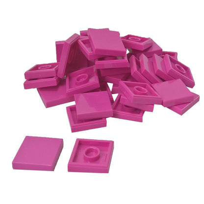 LEGO Tile 2 x 2 part 3068 with smooth square top and underside connection ring dark pink