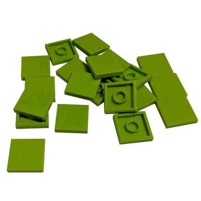LEGO Tile 2 x 2 part 3068 with smooth square top and underside connection ring lime
