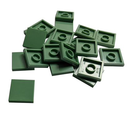 LEGO Tile 2 x 2 part 3068 with smooth square top and underside connection ring sand green
