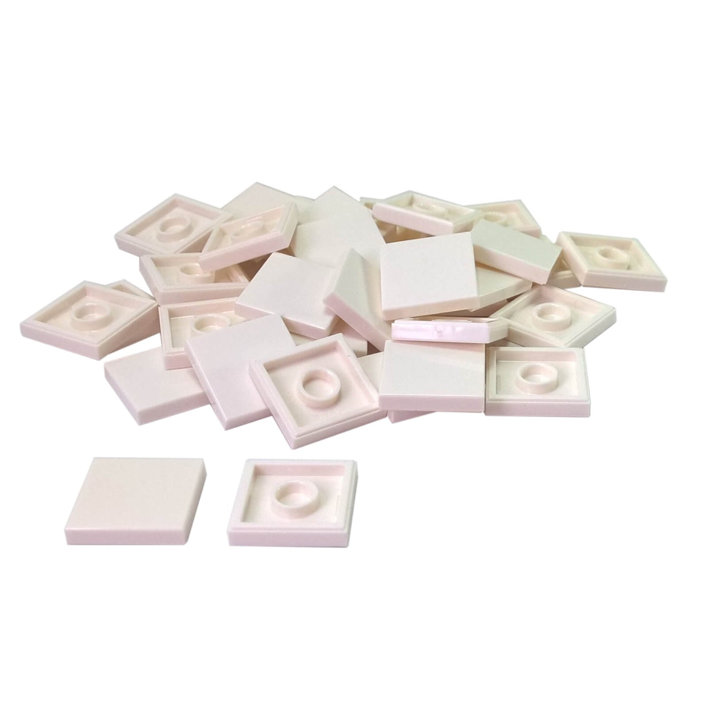 LEGO Tile 2 x 2 part 3068 with smooth square top and underside connection ring white