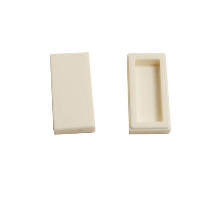 LEGO Tile 1 x 2 part 3069 with smooth rectangular top and recessed underside white