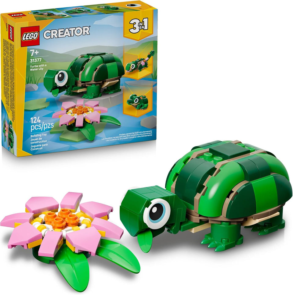 Turtle with a Water Lily Flower 31377