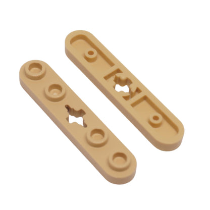 Tan technic plate 1x5 smooth ends 4 studs center axle hole part 32124
