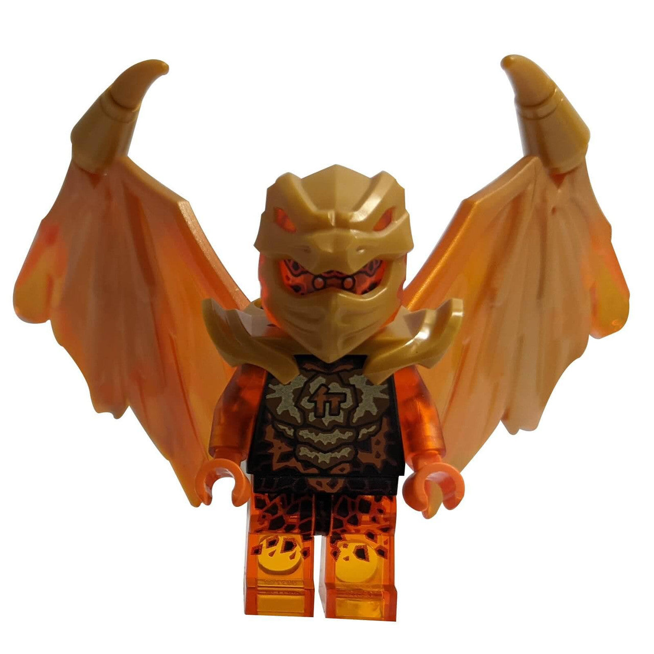 LEGO Minifigure Cole in Golden Dragon form, detailed golden wings - njo781new