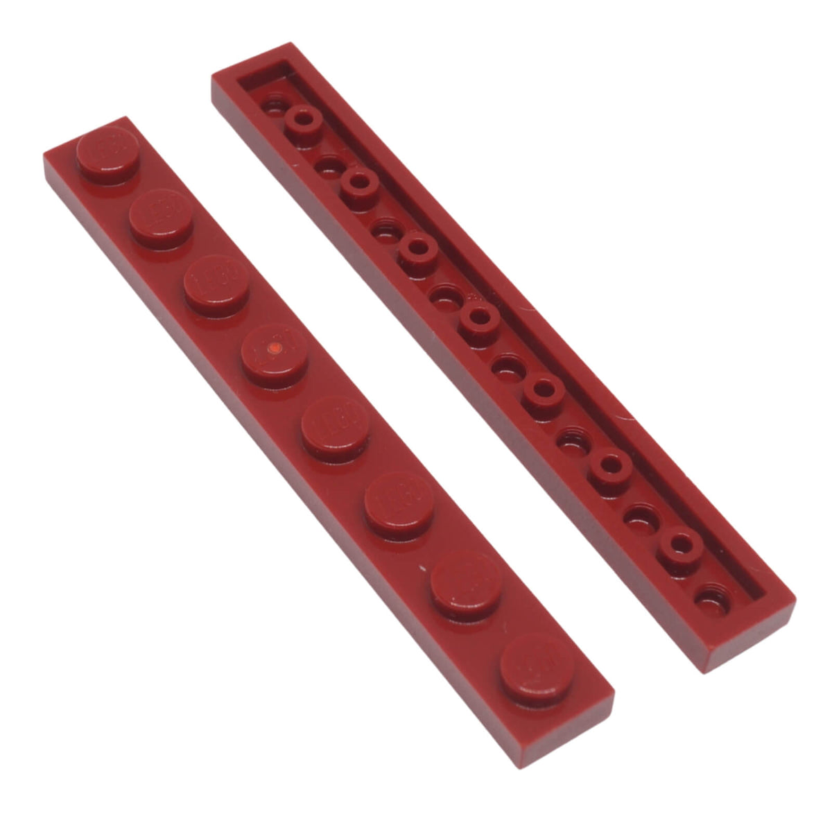 LEGO® Plate 1 x 8 (3460) long narrow building piece for structural support and detailed brick constructions in dark red