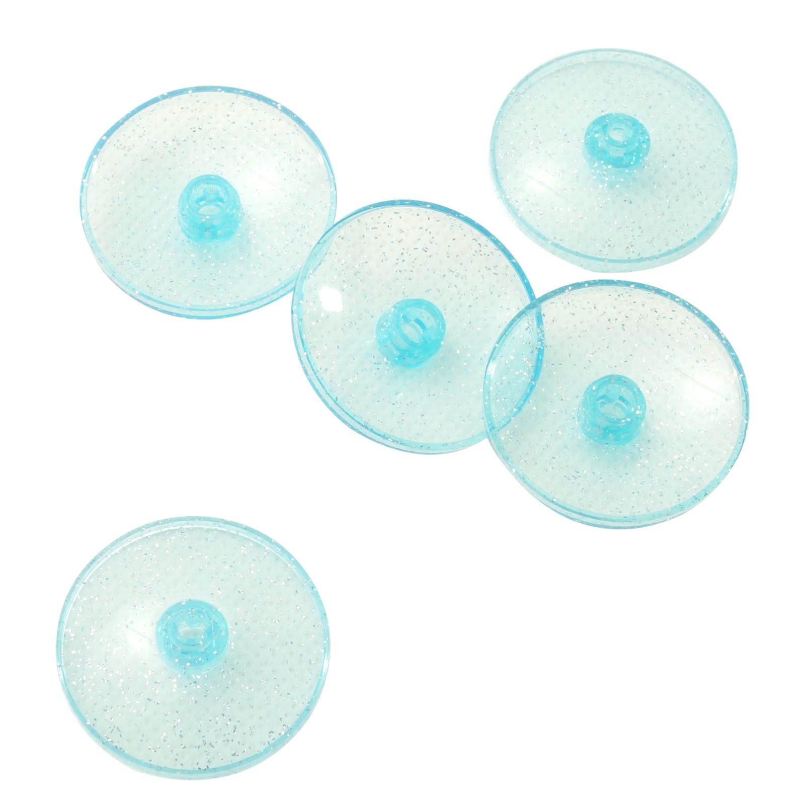 LEGO® dish 4 x 4 inverted radar with open stud (part 35394) in glitter light blue with sparkly transparent finish, often used for magical or sci-fi builds

