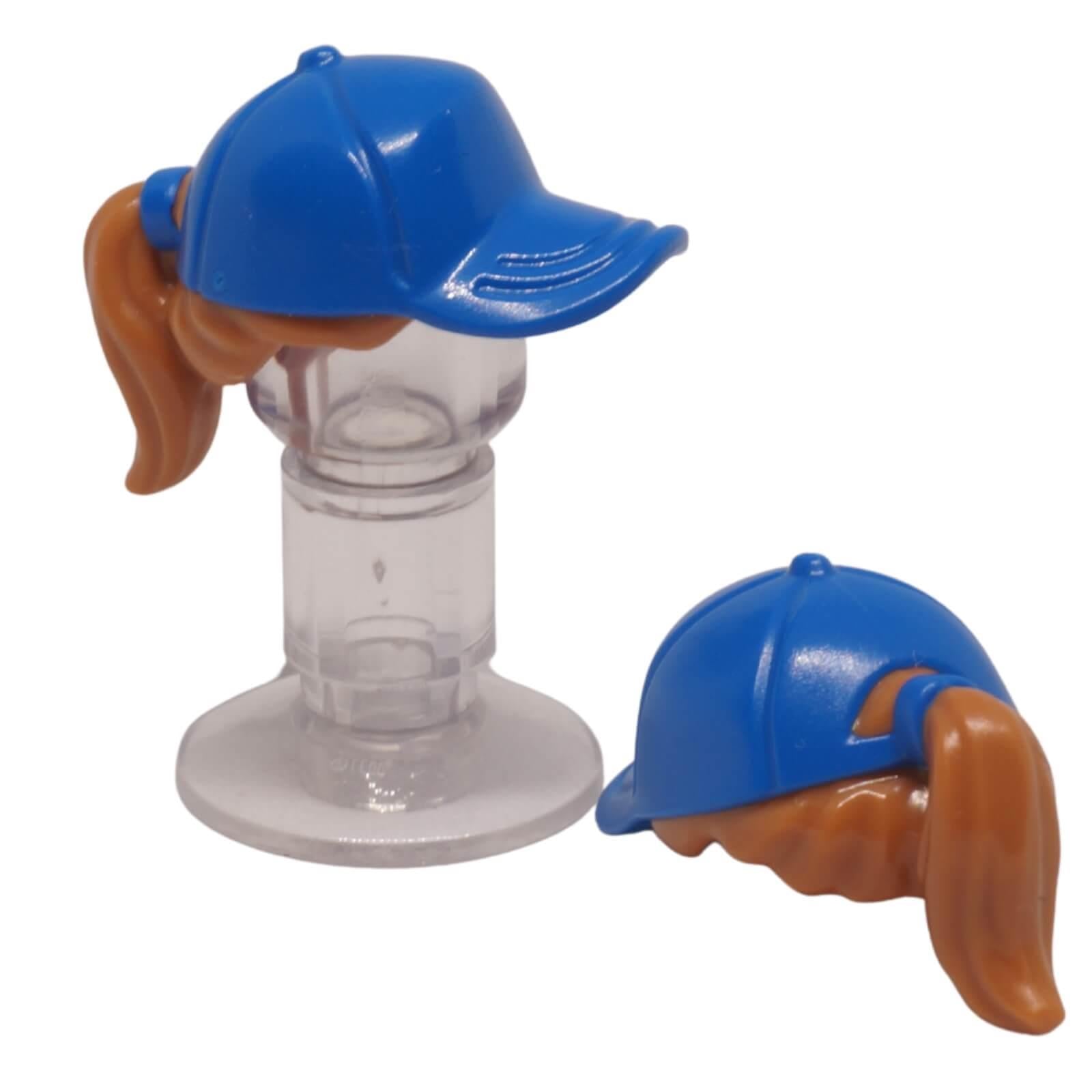 LEGO® hair hat combo 35660pb11 with ponytail and moulded blue ball cap