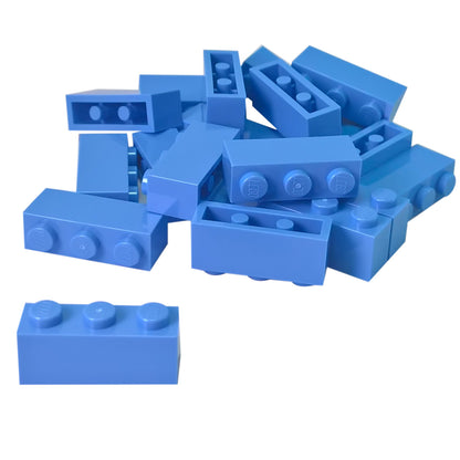 LEGO® Brick 1 x 3 (3622) standard rectangular building brick for structural layouts and detailed construction in medium blue.