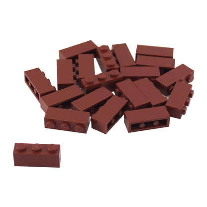 LEGO® Brick 1 x 3 (3622) standard rectangular building brick for structural layouts and detailed construction in reddish brown.