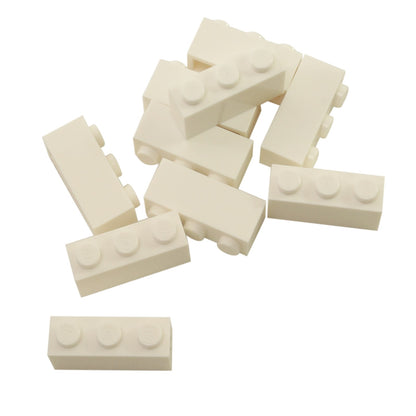 LEGO® Brick 1 x 3 (3622) standard rectangular building brick for structural layouts and detailed construction in white.