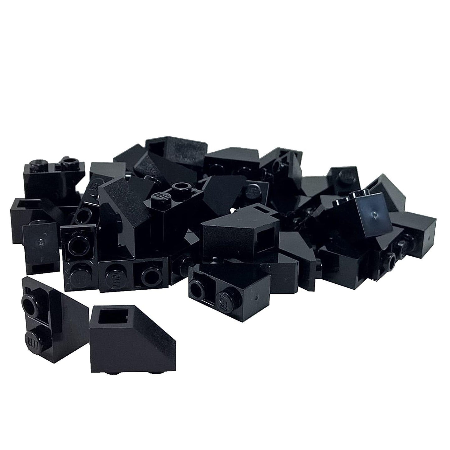 LEGO® pieza de pendiente invertida de 45 grados 2x1 3665 utilizada para detalles angulados y modelado en la parte inferior, negro
