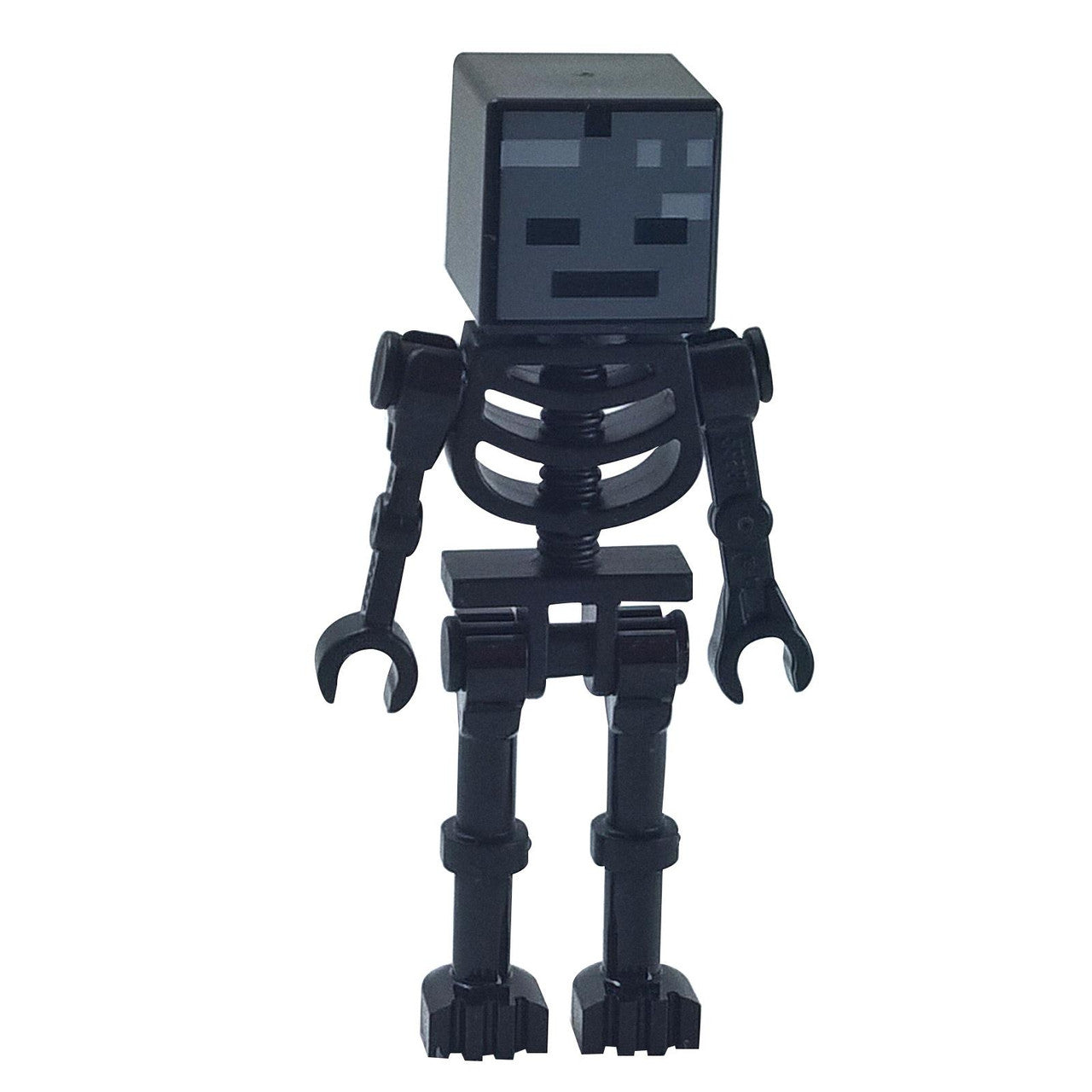 LEGO® Minecraft Scheletro Wither Minifigura – Nero Scheletro con Testa Quadrata e Braccia Dirette dal Nether.