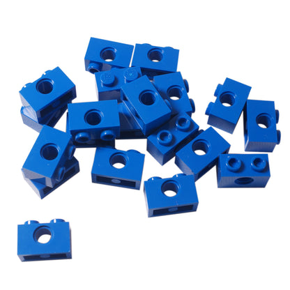 LEGO Technic Brick 1 x 2 with Hole in Blue (Part 3700) for Technic pins, axles, and strong structural connections in LEGO builds