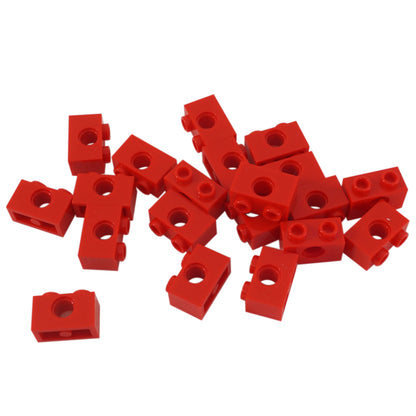 LEGO Technic Brick 1 x 2 with Hole in Red (Part 3700) used for Technic pins, axles, and structural connections in LEGO builds