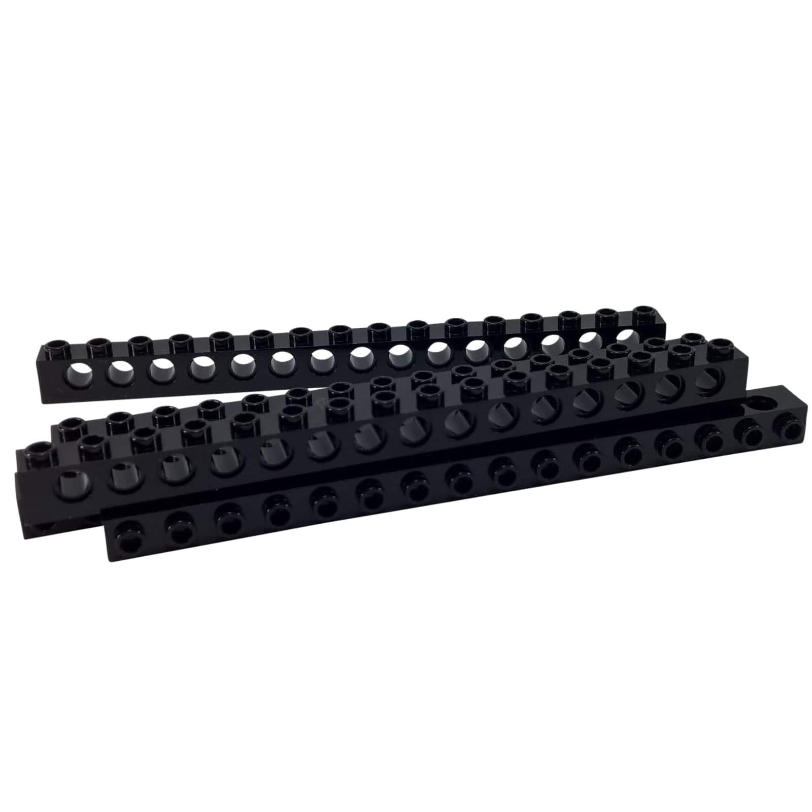 LEGO® Ladrillo Technic 1x16 con agujeros 3703 utilizado para marcos estructurales largos y conexiones de pasador, negro

