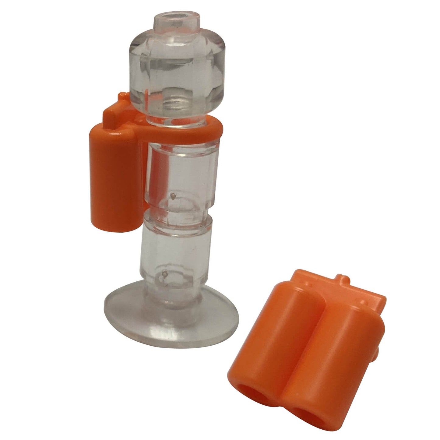 LEGO® minifigure air tank (part 3838) in orange with twin oxygen cylinders used for scuba diver and underwater minifigure accessories
