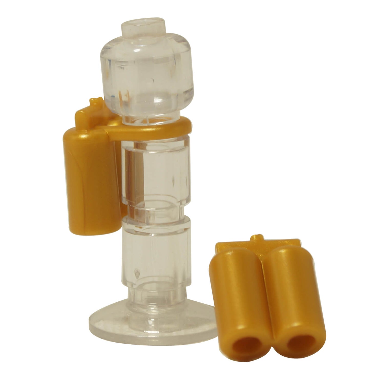 LEGO® minifigure air tank (part 3838) in pearl gold with twin oxygen cylinders used for scuba diver or space minifigure accessories
