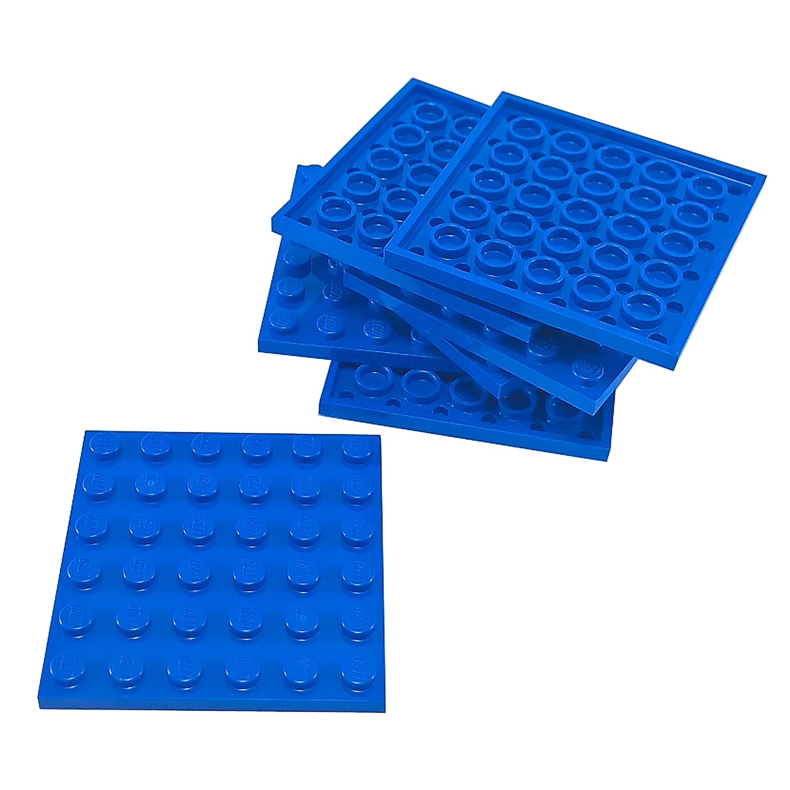 LEGO® 6x6-os lapka tartós kék műanyagból, tökéletes alapok, platformok és masszív szerkezeti MOCs építéséhez.
