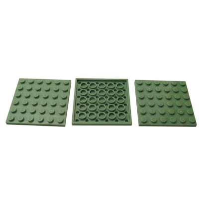 LEGO® 6x6-os lapka tartós homokzöld műanyagból, tökéletes alapok, platformok és masszív szerkezeti MOCs építéséhez.
