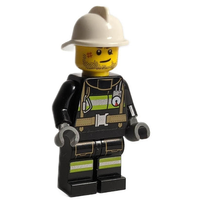 Fire - Reflective Stripes with Utility Belt, White Fire Helmet, Beard Stubble