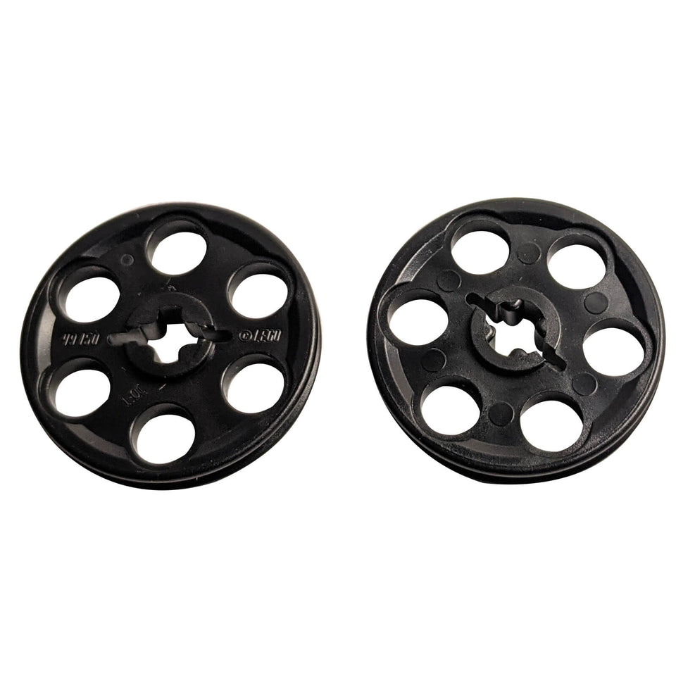 LEGO® 4185 Technic Wedge Belt Wheel (Pulley) front view in black