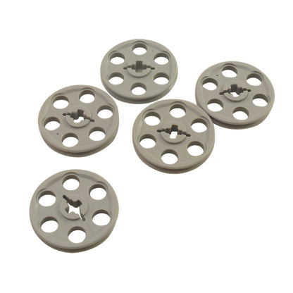 LEGO® 4185 Technic Wedge Belt Wheel (Pulley) front view in light bluish gray
